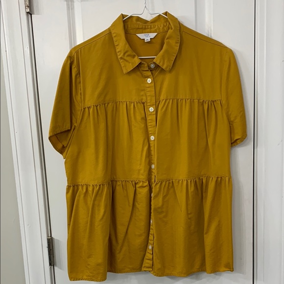 Time and Tru | Tops | Mustard Yellow Buttonup Womens Top | Poshmark